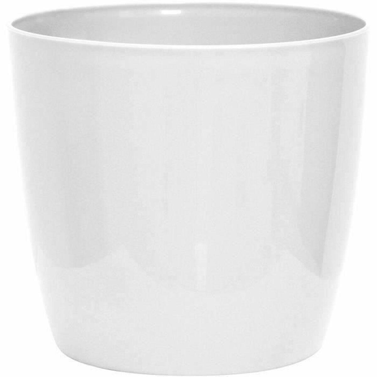 Maceta Garden ID Blanco Plástico Plástico reciclado Brillante 35 cm Con ruedas
