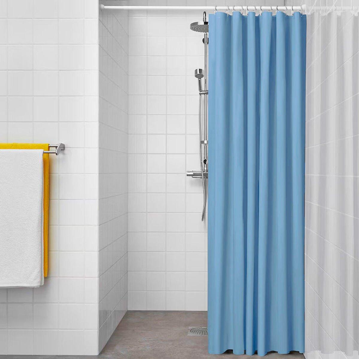Cortina de Ducha Exma basic azul Azul PVC 180 x 180 cm