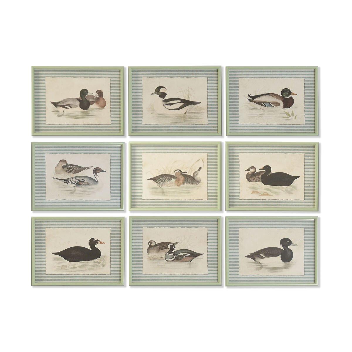 Cuadro Home ESPRIT Cristal Abeto 40 x 2.5 x 30 cm (9 Unidades)