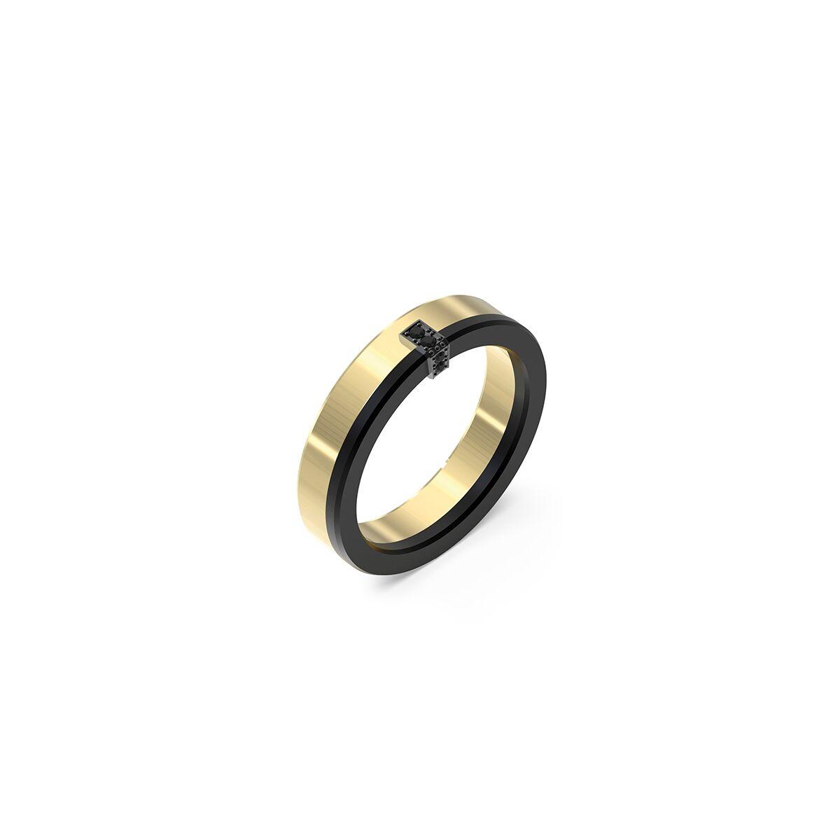 Anillo Hombre Guess JUMR05106JWYG64 Dorado Negro 24