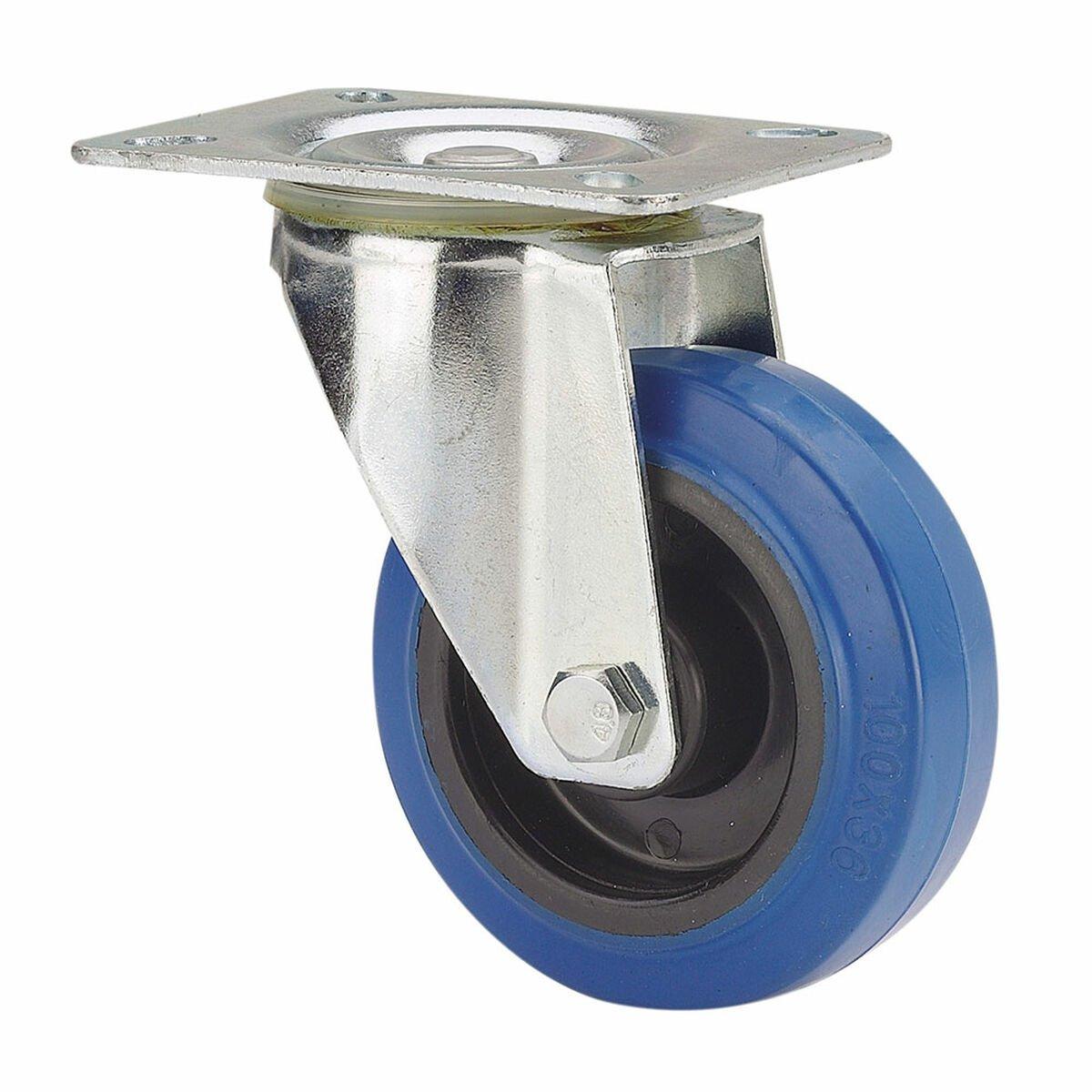Rueda Ruedas Alex Azul Goma Poliamix 130 Kg giratoria Ø 12,5 cm