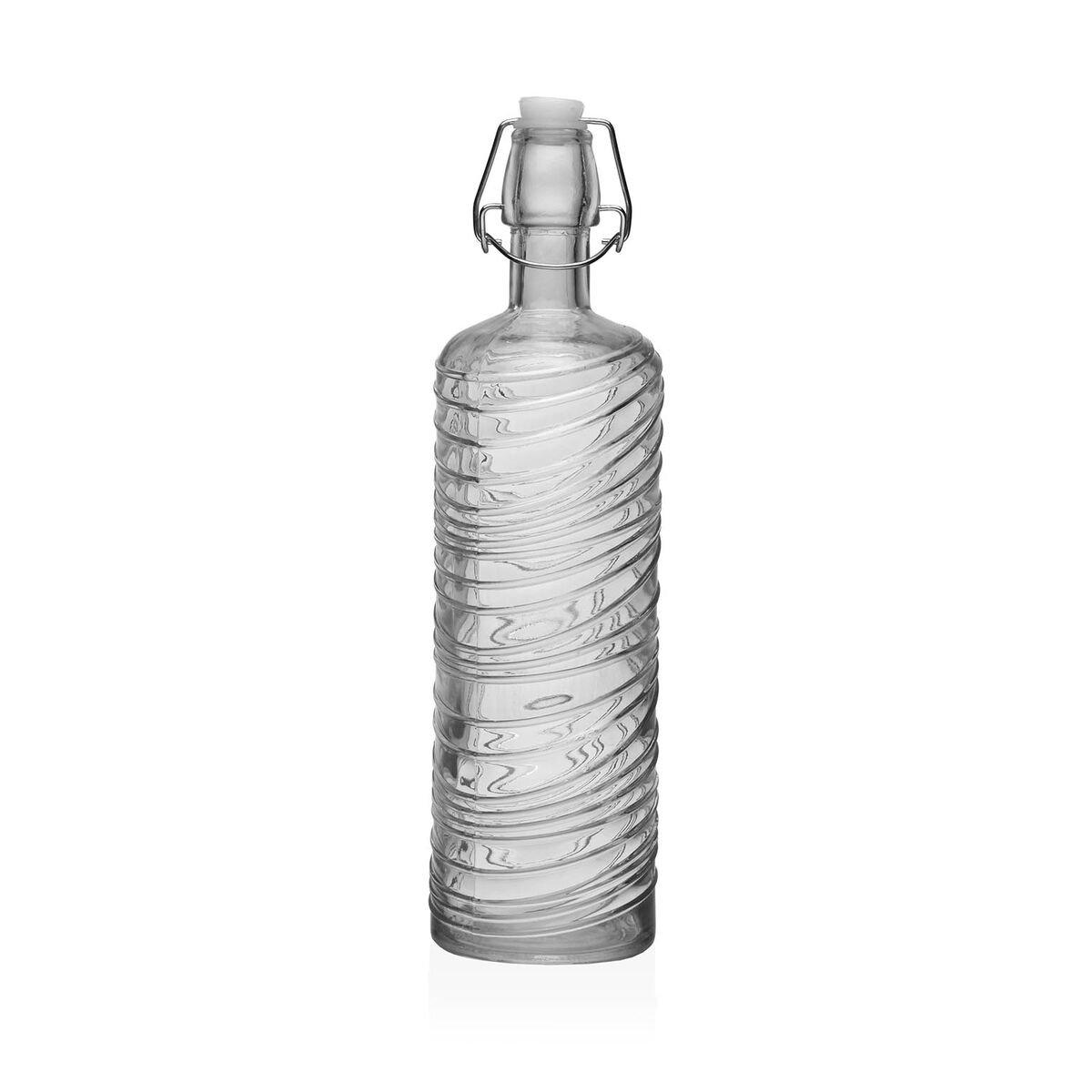 Botella de Agua Versa Transparente Vidrio Aluminio 1 L 8,2 X 30,6 X 8,2 CM