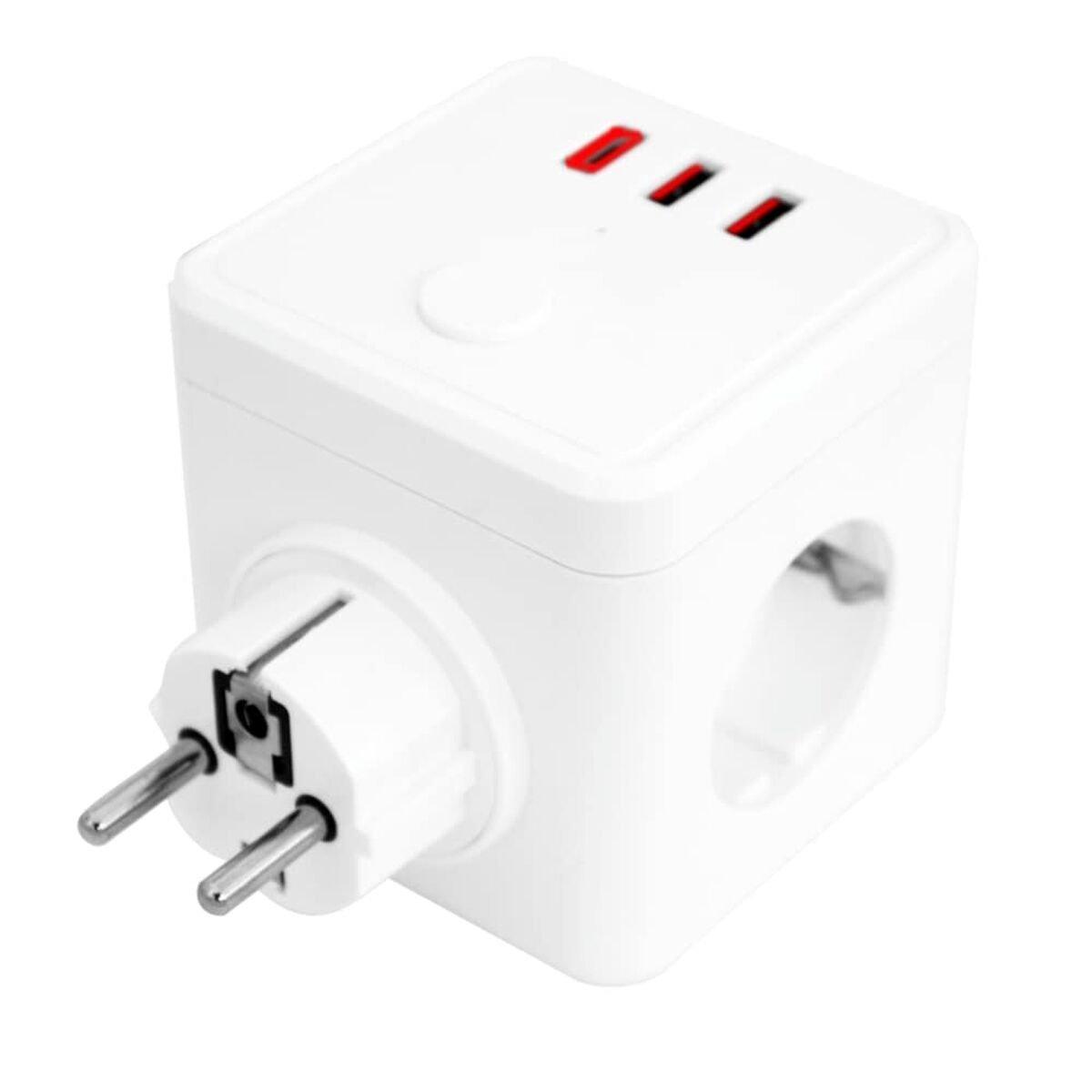 Ladrón de enchufe Silver Electronics E-BLOCK 3 Blanco 230 V 16A