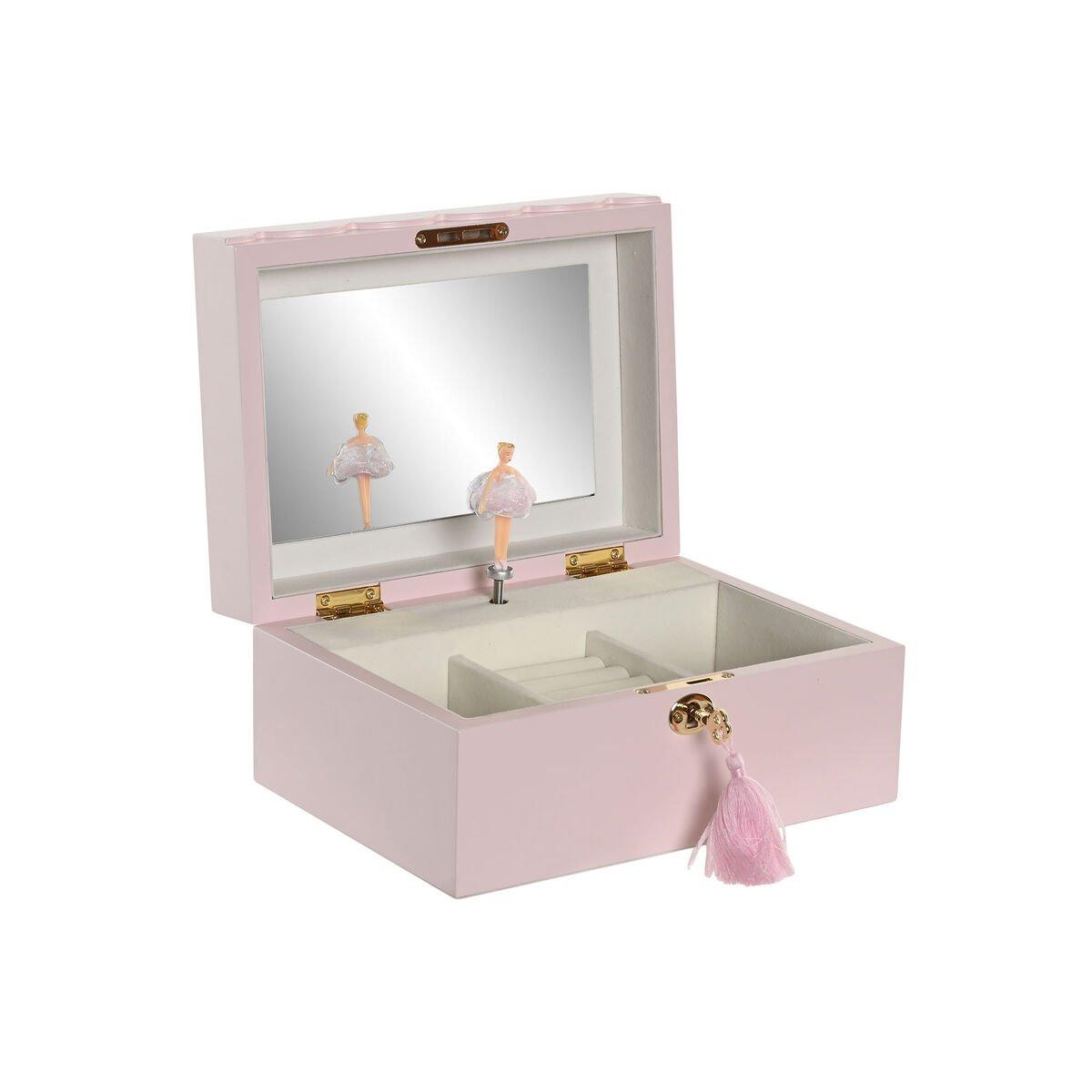 Caja-Joyero Home ESPRIT Rosa Madera Espejo