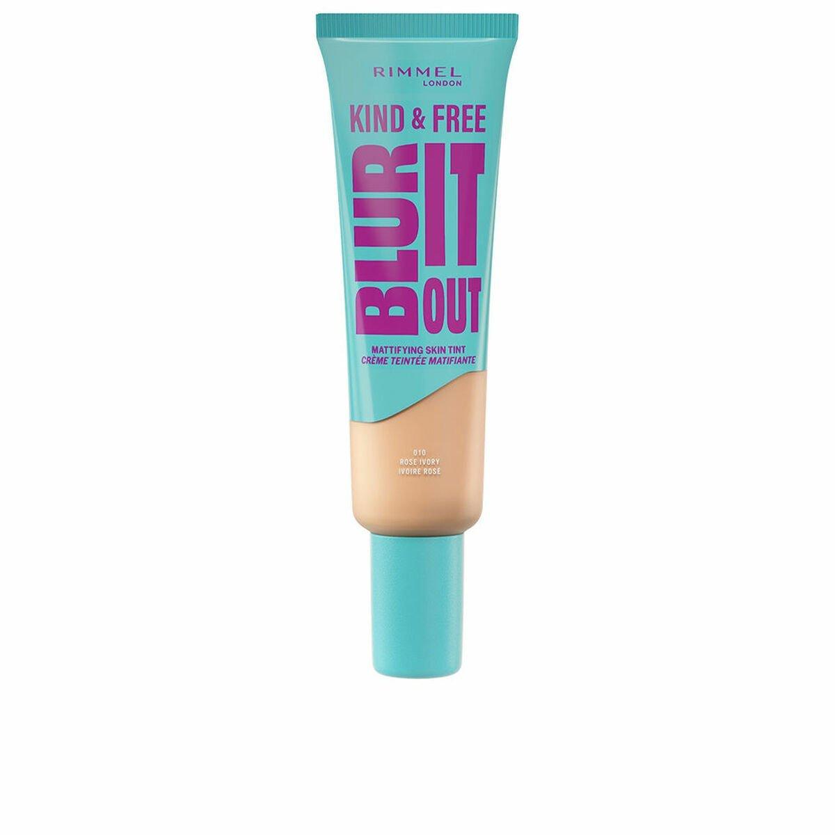 Base de Maquillaje Fluida Rimmel London KIND & FREE BLUR IT OUT Nº 010-Rose Ivory 30 ml