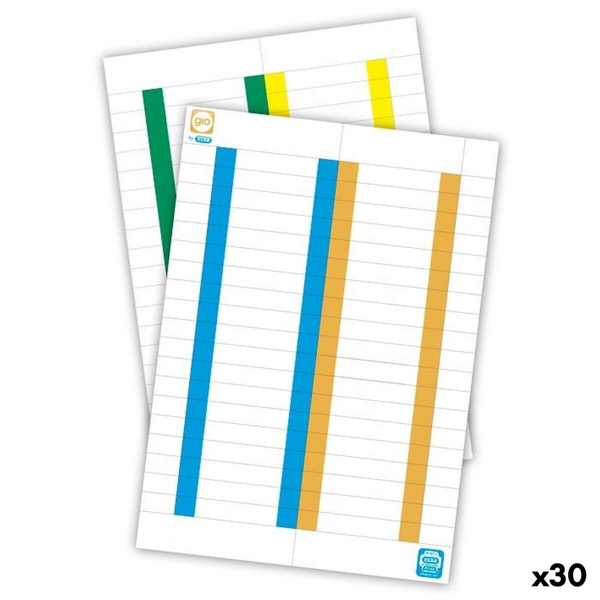 Etiquetas Elba 10 Hojas Multicolor 10 Piezas (30 unidades)