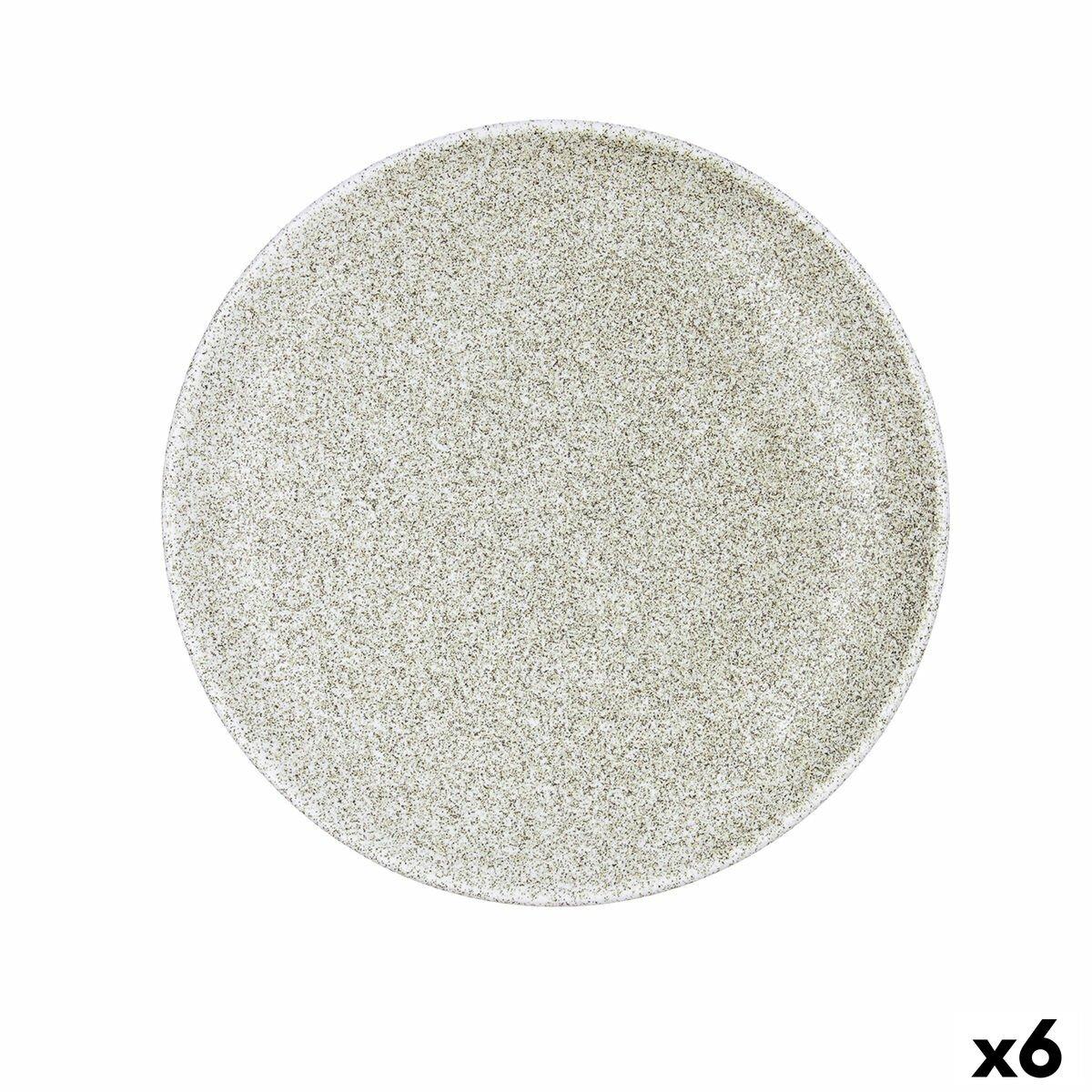 Plato Llano Bidasoa Element Hydrozero Beige Cerámica Ø 25 cm (6 Unidades)