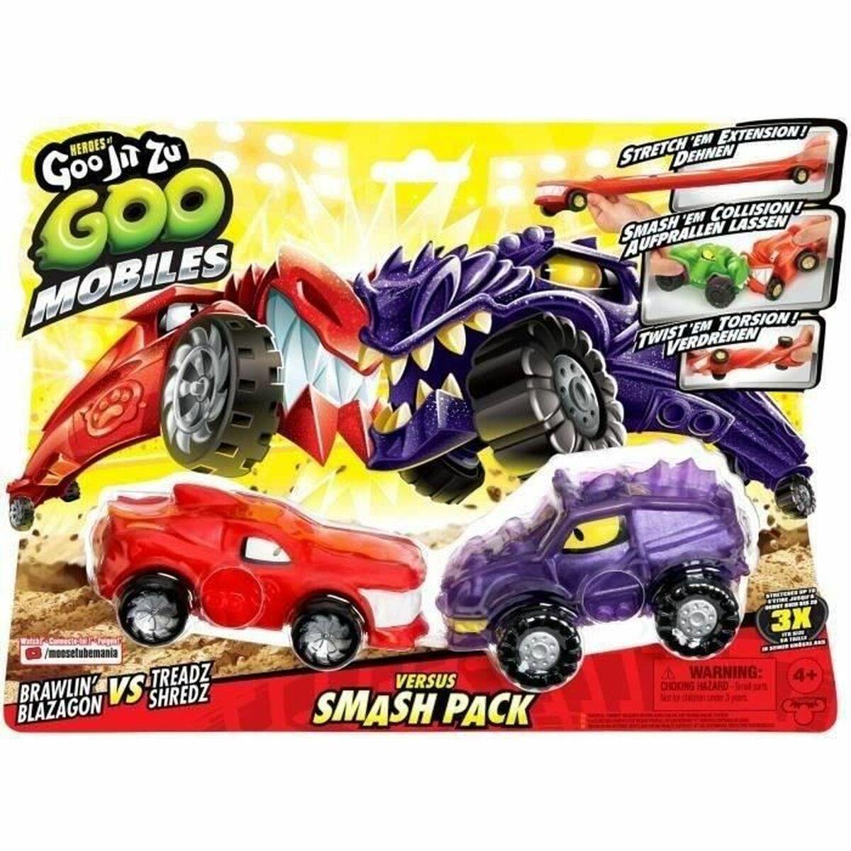 Set de Vehículos Moose Toys GOO MOBILES - BLAZAGON VS TREADS SHREDZ Rojo