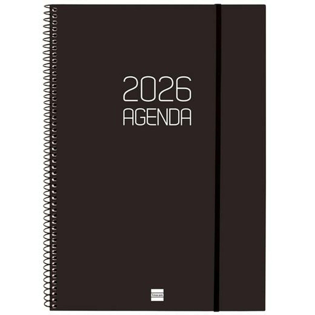 Agenda Finocam OPAQUE Negro A4 21 x 29,7 cm 2026