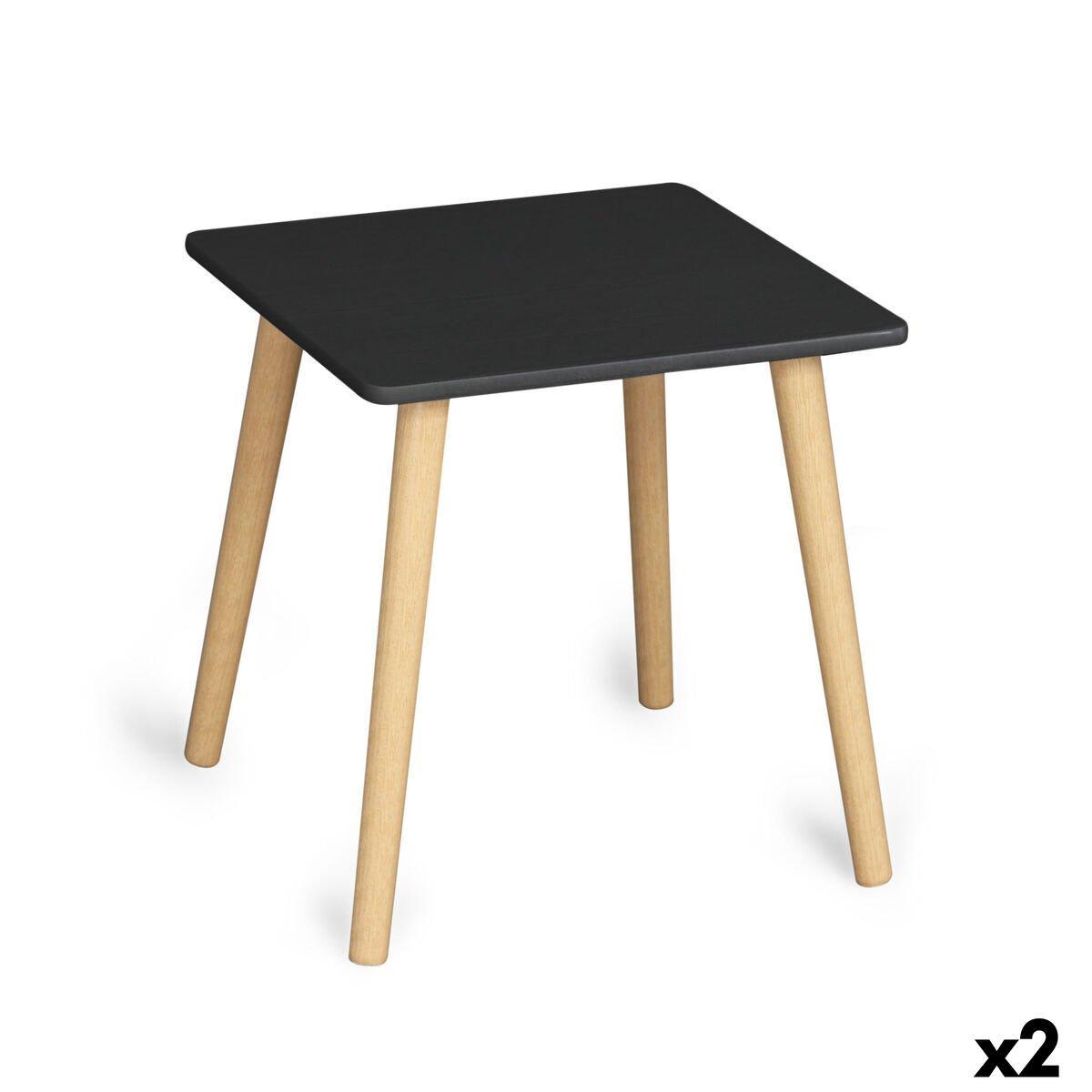 Mesa auxiliar MobleKit Marrón Negro 40 x 40 x 40 cm (2 Unidades)
