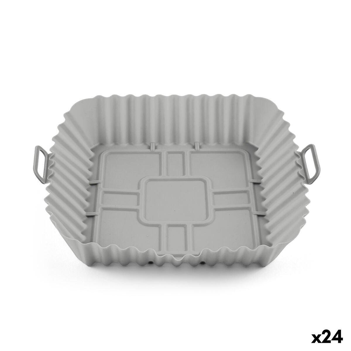 Bandeja reutilizable de silicona para Freidora de aire Quttin Silicona 22 x 22 cm Gris (24 Unidades)