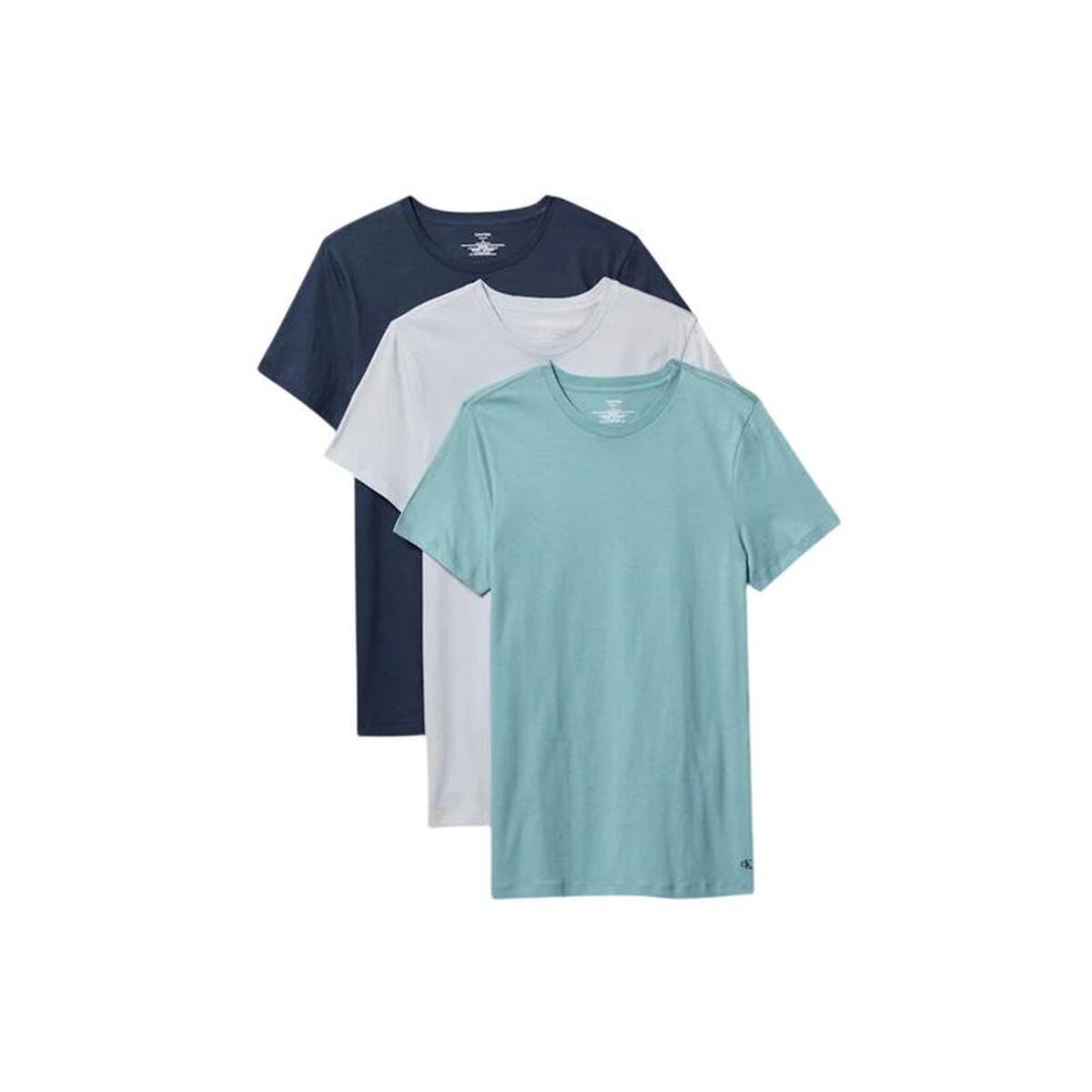 Camiseta de Manga Corta Hombre Calvin Klein Añil 3 Piezas