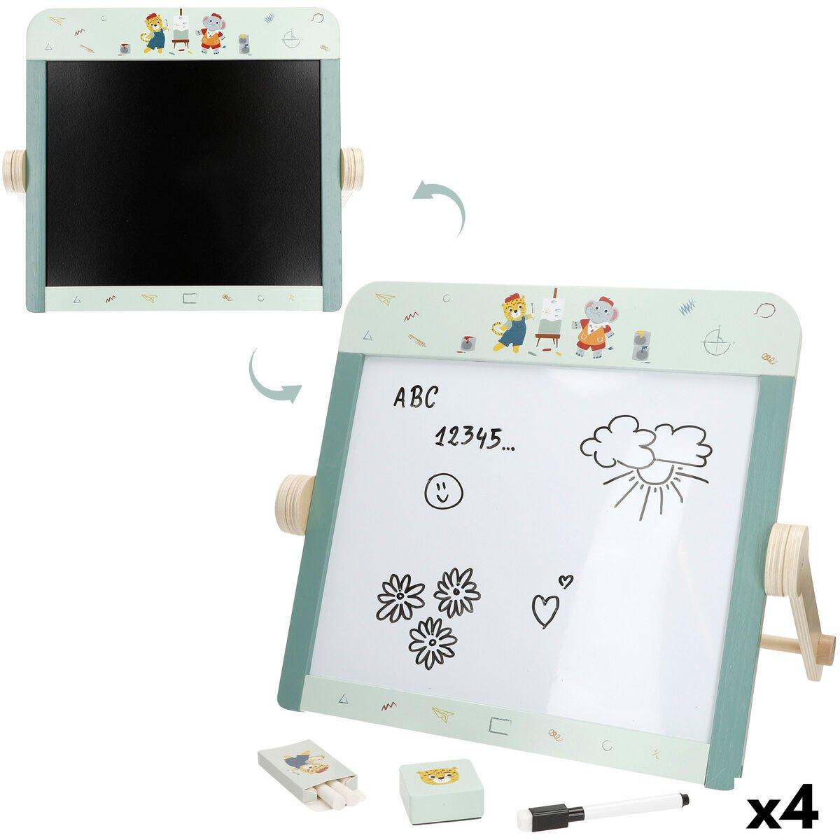 Pizarra 2 en 1 Woomax 40 x 32 x 27 cm 4 Unidades