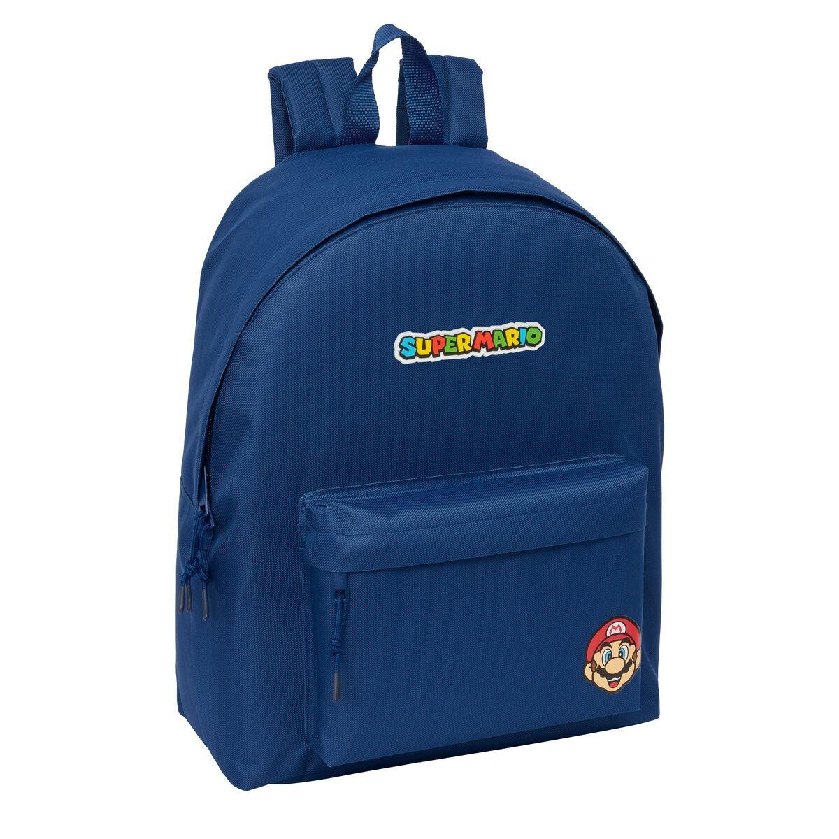 Mochila Escolar Super Mario Mamma mia Rojo Azul marino 33 x 42 x 15 cm