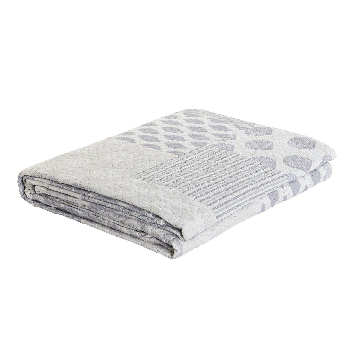 Colcha DKD Home Decor Beige Gris Cama de 90 Cama de 150 180 x 260 x 1 cm