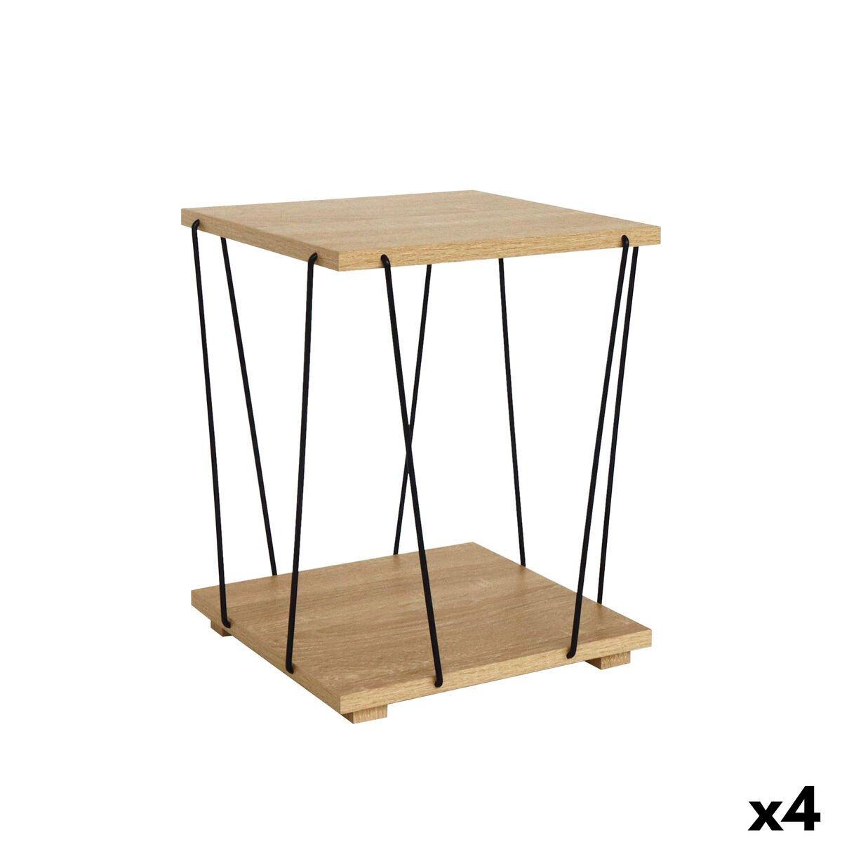 Mesa auxiliar MobleKit Marrón Negro 31,8 x 31,8 x 38,5 cm (4 Unidades)