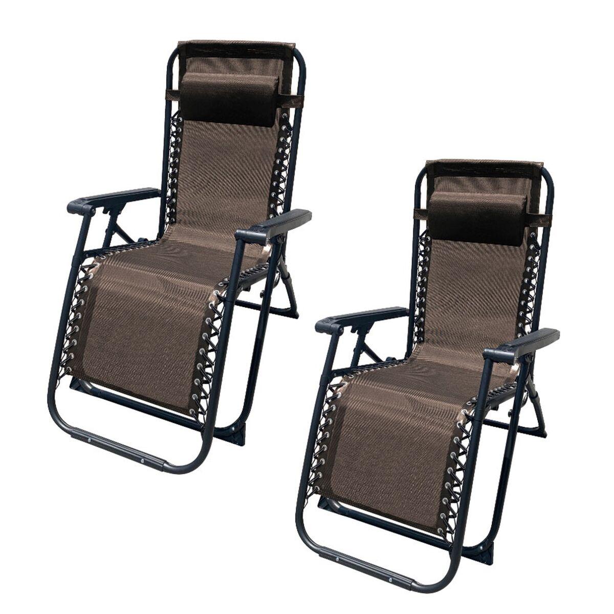 Silla Tumbona Plegable de Camping Marbueno Marrón 90 x 108 x 66 cm