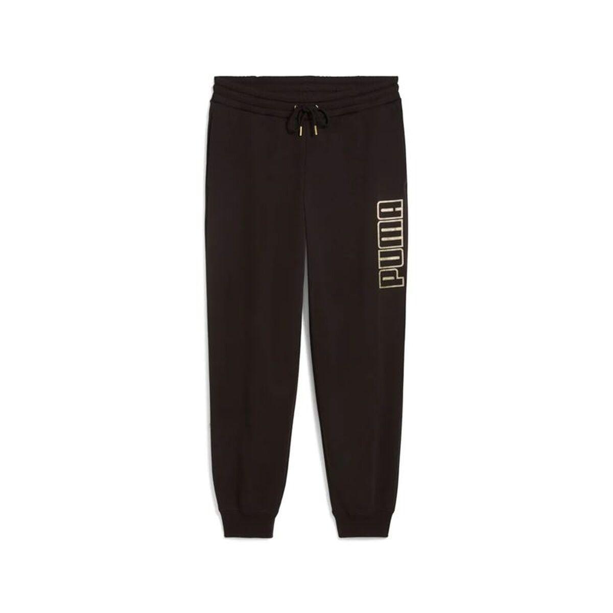Pantalón Largo Deportivo Puma Maximal Metallic Sweatpants Negro Mujer