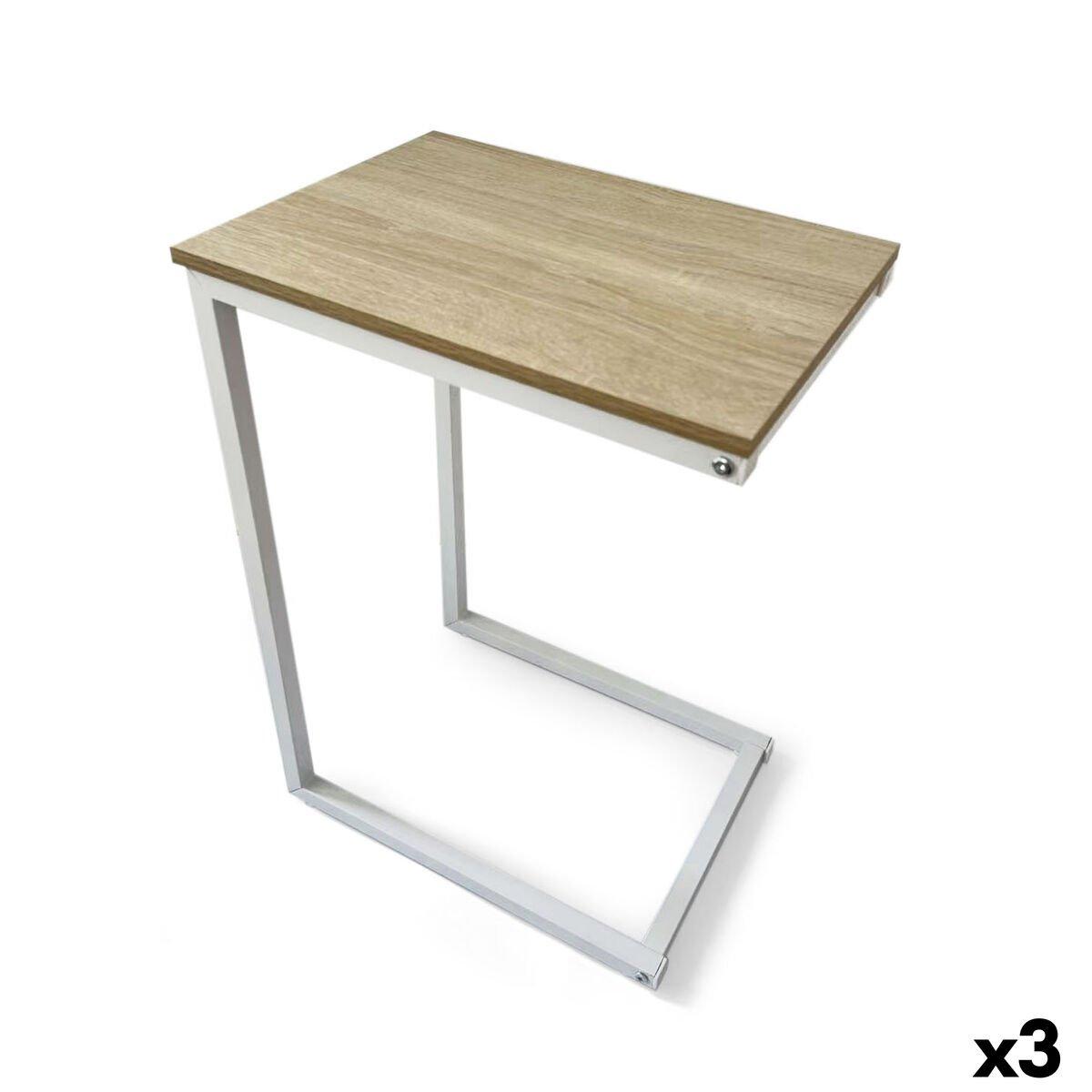 Mesa auxiliar MobleKit Blanco Marrón 40 x 30 x 60 cm Madera Metal (3 Unidades)