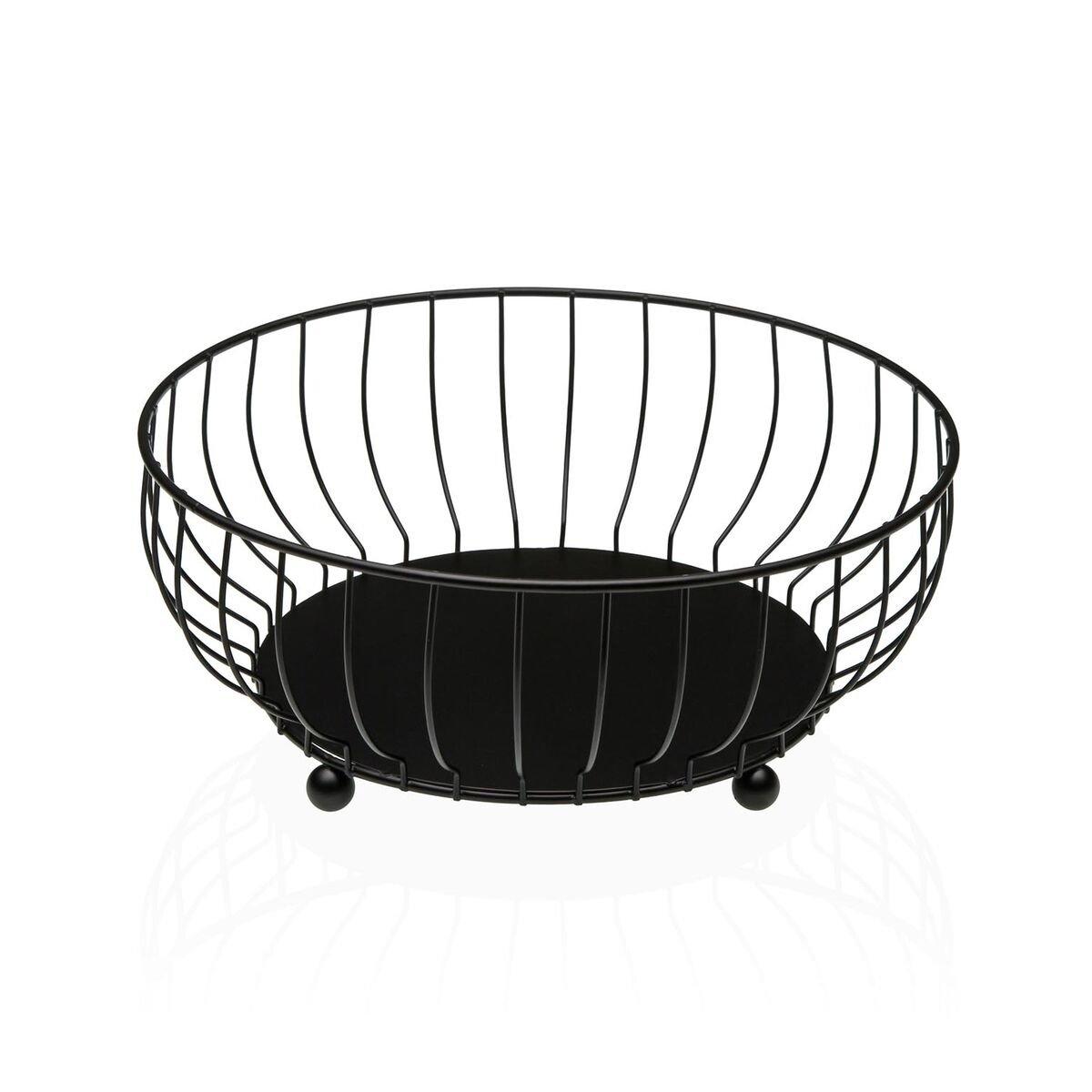 Frutero Versa Negro Metal Acero 27,5 X 11 X 27,5 CM