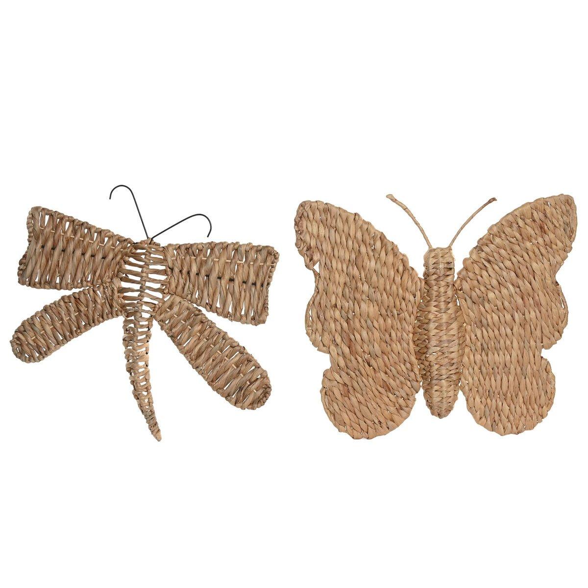 Decoración de Pared Home ESPRIT Natural Shabby Chic 44 X 4 X 46 CM (2 Unidades)