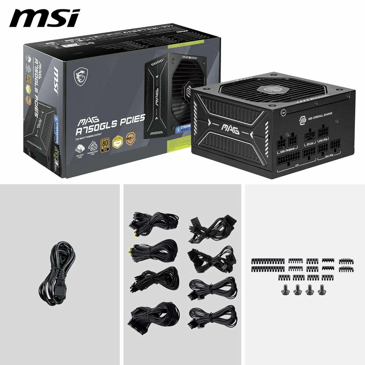 Fuente de Alimentación MSI 306-7ZP1B11-CE0 750 W 80 Plus Gold ATX