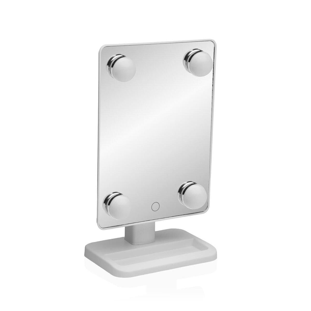 Espejo de baño con luz LED Versa Blanco Poliestireno Espejo 11,5 X 30,8 X 18,5 CM