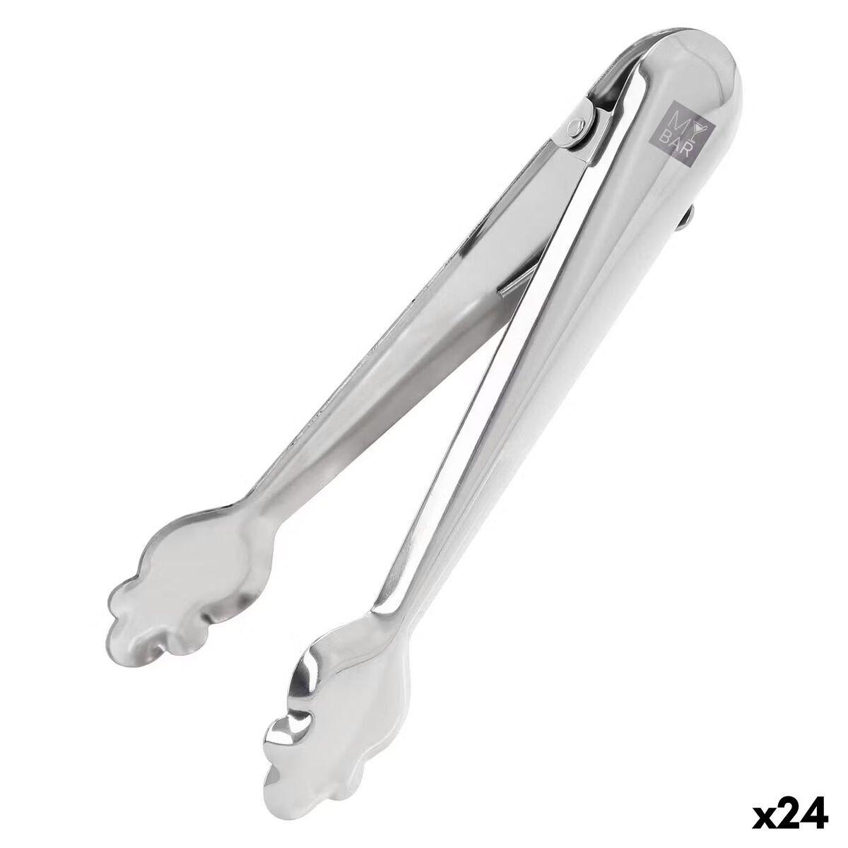 Pinzas para Hielo My Bar Plateado Acero Inoxidable 18,7 x 3,5 x 2 cm (24 Unidades)