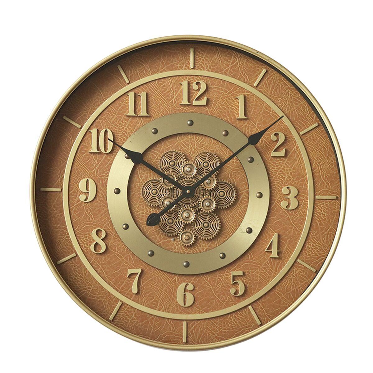 Reloj de Pared Home ESPRIT Naranja Dorado Cristal Hierro Glam 59 X 8 X 59 CM