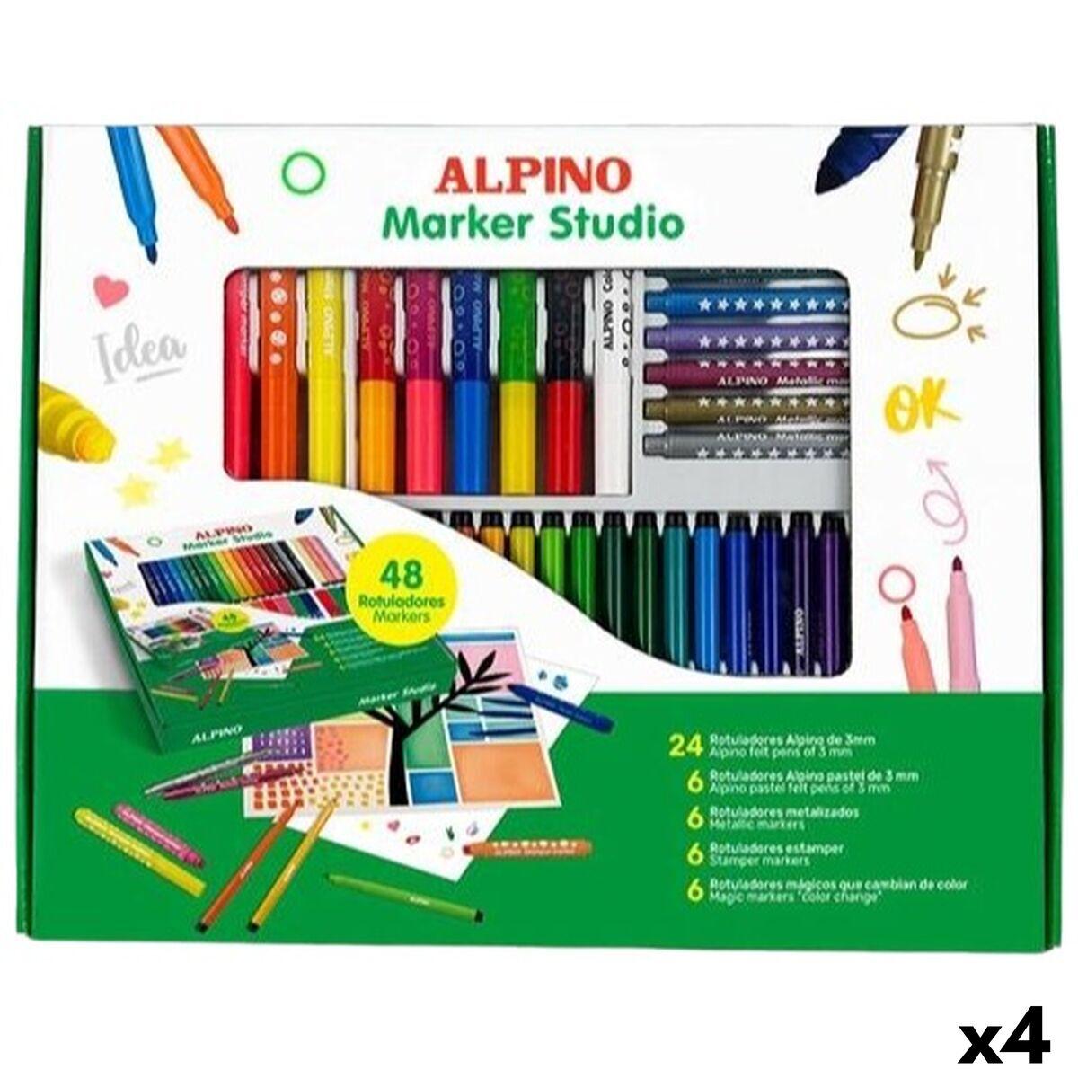 Set de Rotuladores Alpino MARKER STUDIO Multicolor 48 Piezas (4 Unidades)