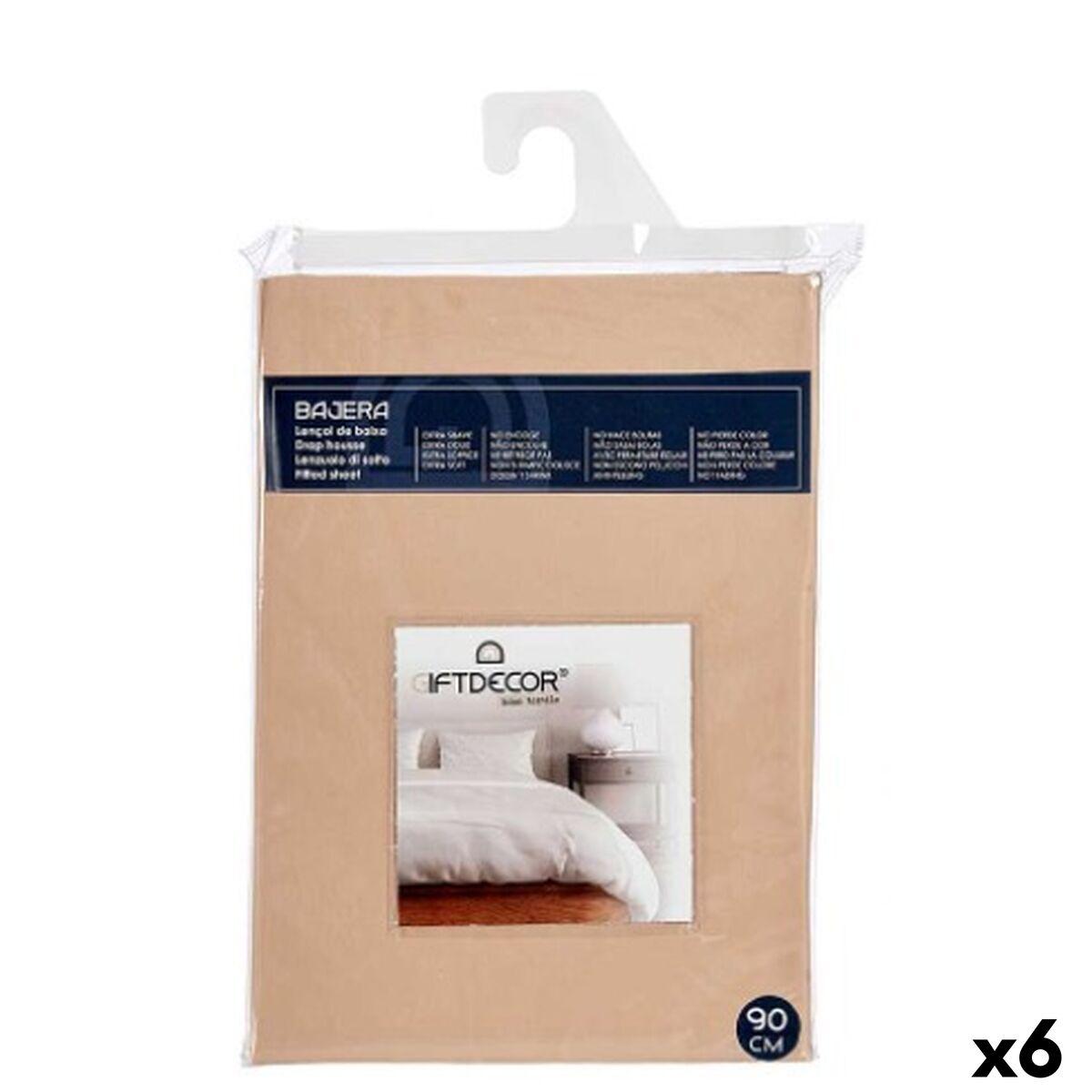 Sábana Bajera Gift Decor Beige 90 x 200 cm (6 Unidades)