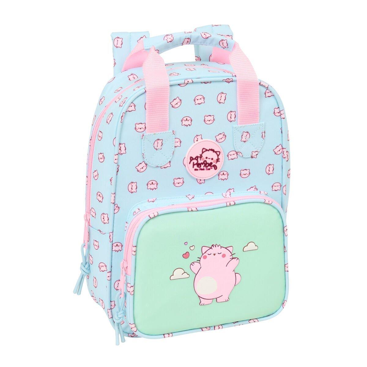 Mochila Escolar Pembe The pink cat Multicolor 20 x 28 x 8 cm