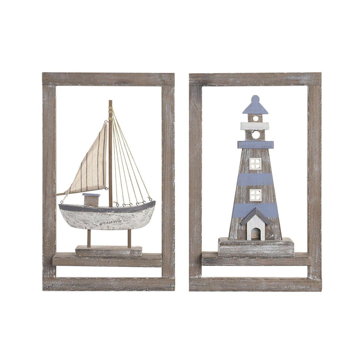 Cuadro con LED Home ESPRIT Madera MDF 30 x 8 x 50 cm (2)