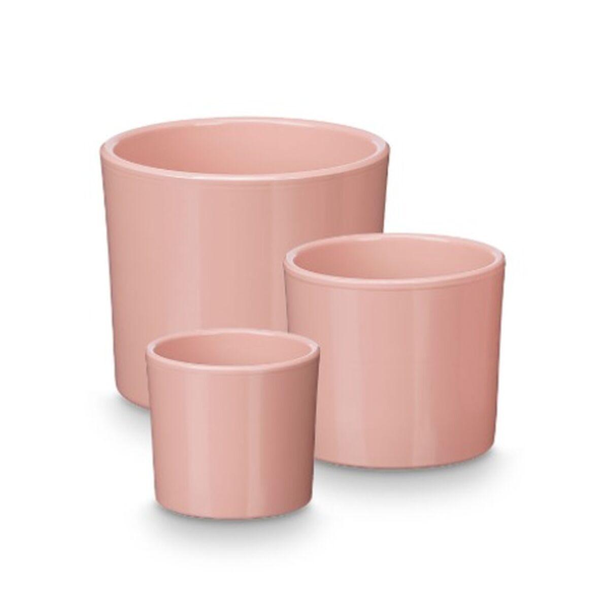 Set de Macetas Ibergarden Rosa Arcilla Ø 14 cm Ø 22 cm Ø 17 cm 3 Piezas