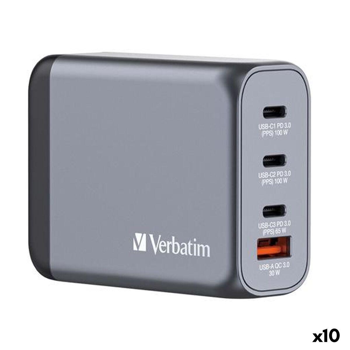 Cargador de Pared Verbatim GNC-100 Negro 100 W (10 Unidades)