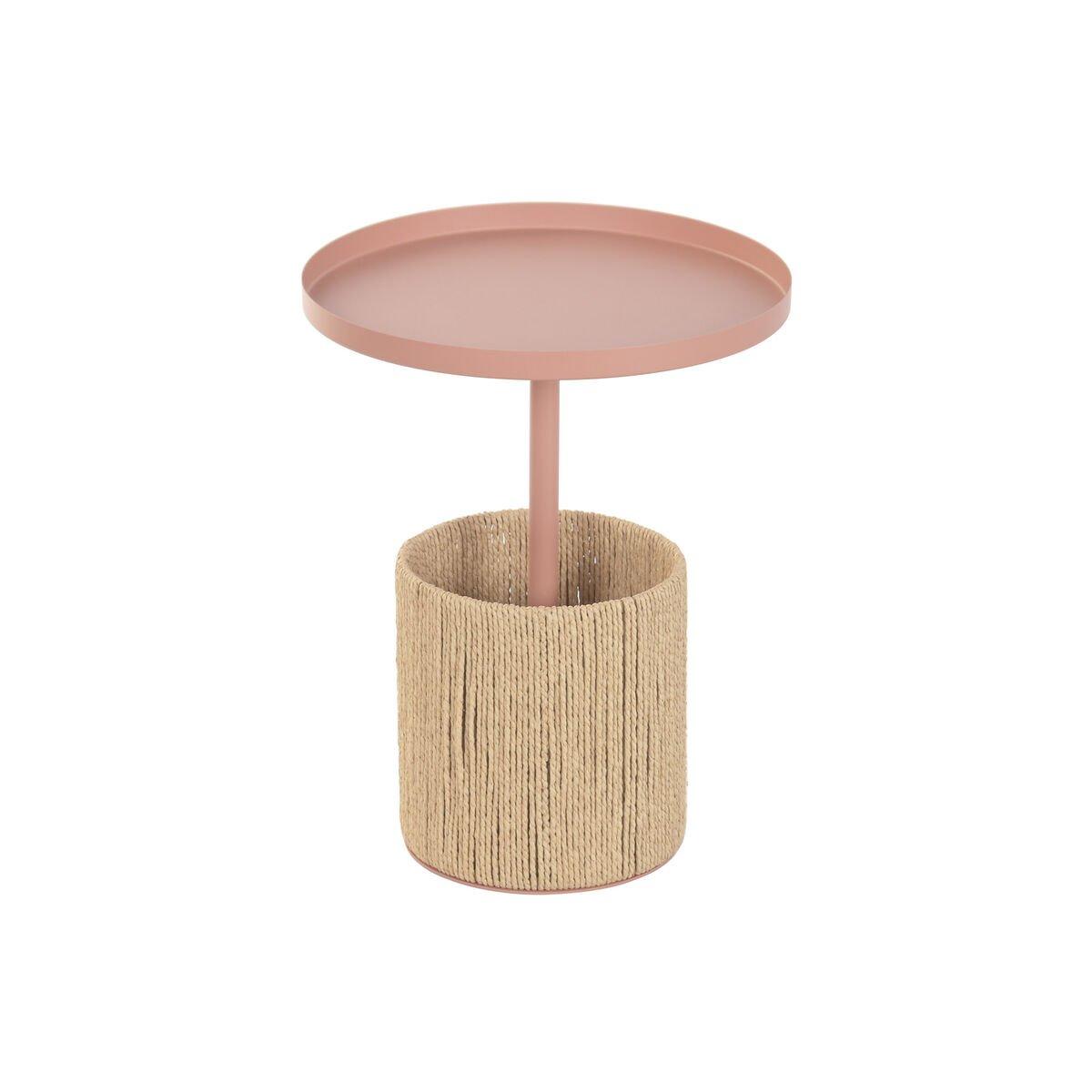 Mesa auxiliar Home ESPRIT Marrón Rosa claro 40 x 40 x 50 cm
