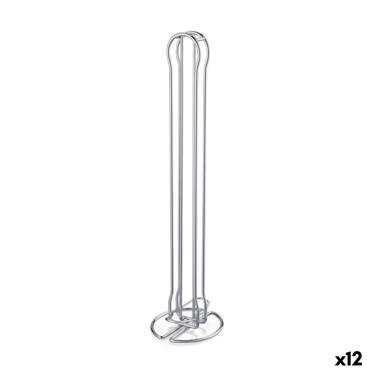 Organizador de Cápsulas de Café Quttin Plateado Hierro 10 x 9 x 37,5 cm (12 Unidades)