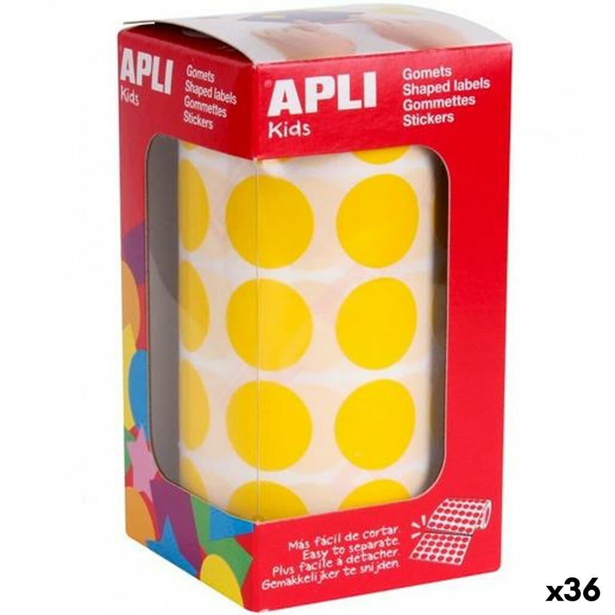 Pegatinas Apli Gomets Amarillo Geométrico (36 Unidades)