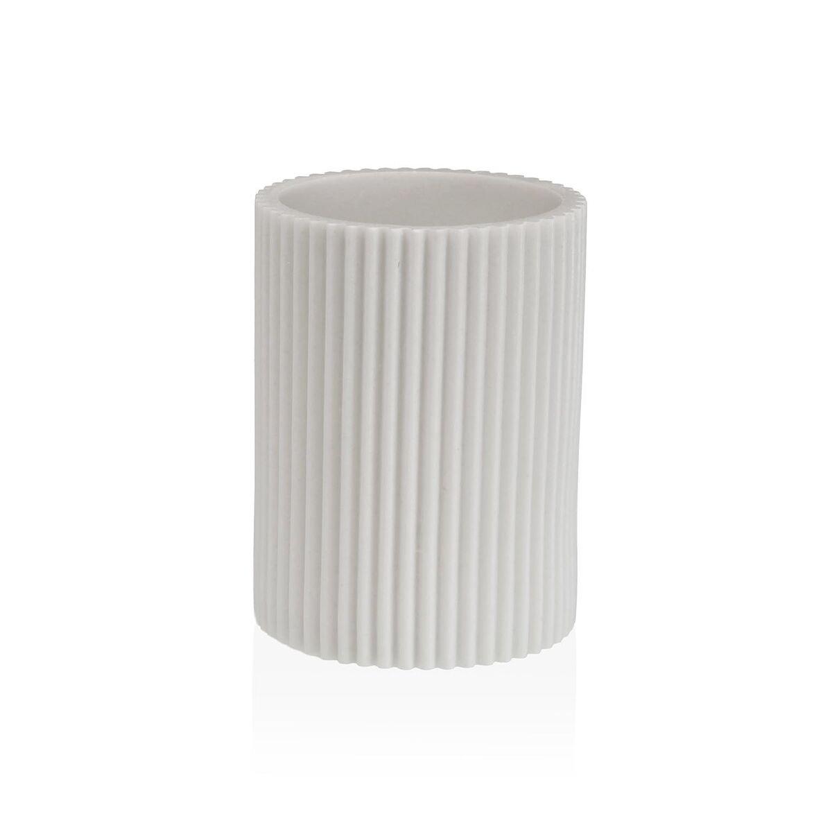 Portacepillos de Dientes Versa Blanco Resina 6,9 x 10,2 x 6,9 cm