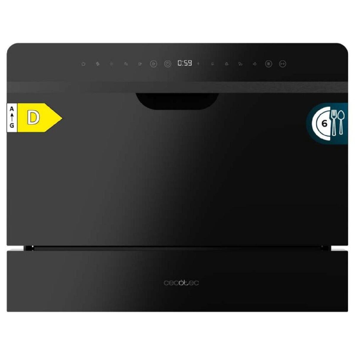 Cecotec Lavavajillas semiintegrable 6 servicios Bolero Aguazero 2500 S-BI, 5 programas, 48 dB, bloqueo niños