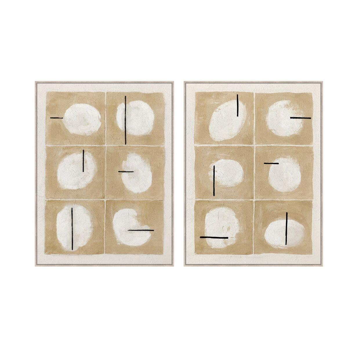 Lienzo Home ESPRIT Blanco Negro Beige Moderno Con relieve Urbano 90 x 4 x 120 cm (2 Unidades)
