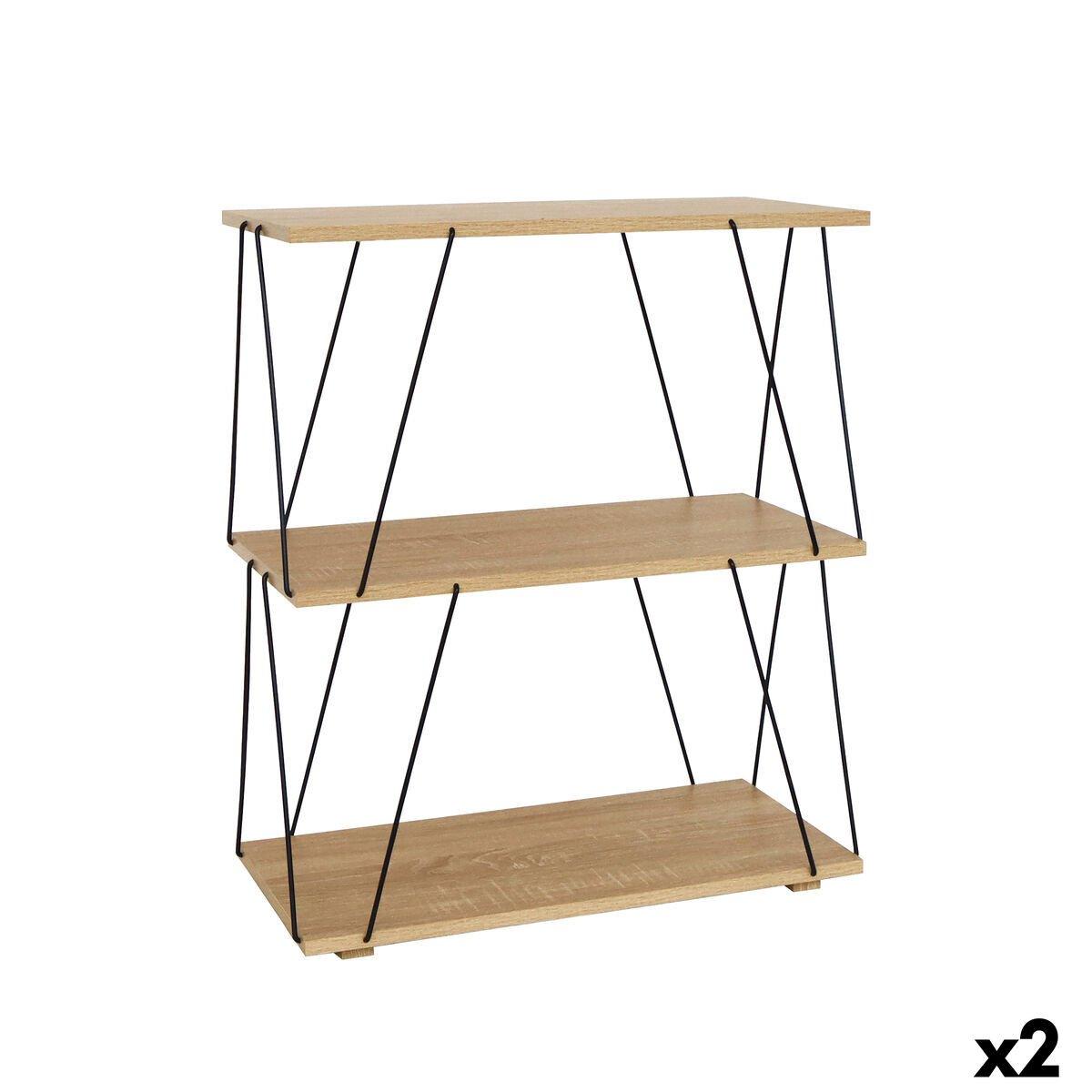 Estantería MobleKit Marrón Negro Madera Metal 60 x 30 x 71,2 cm (2 Unidades)