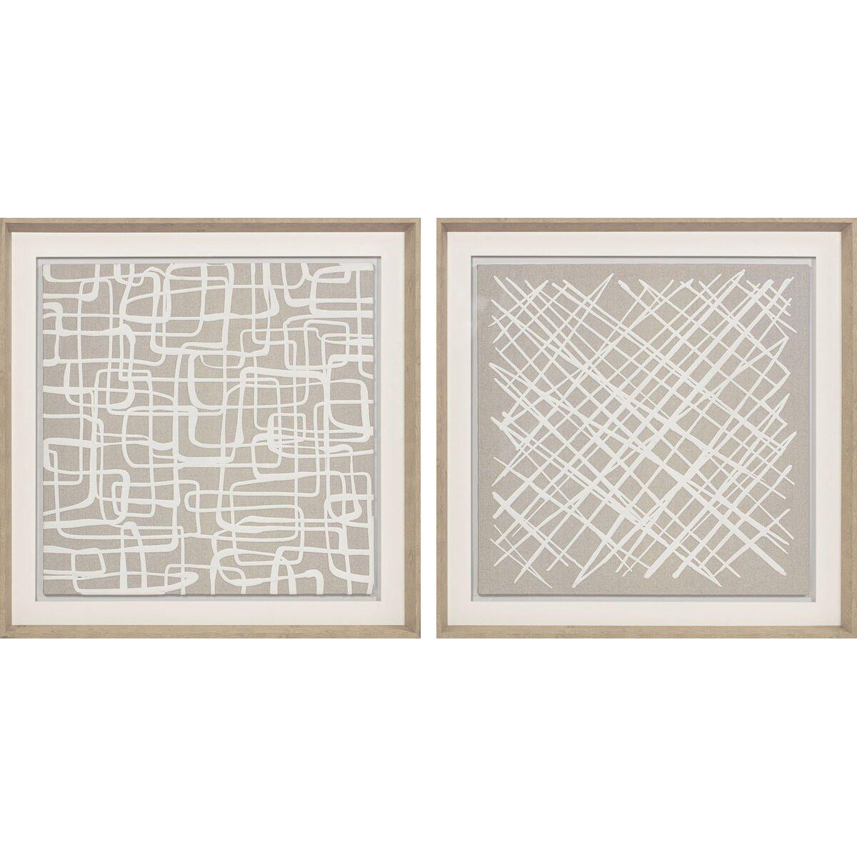 Cuadro Home ESPRIT Cristal Poliestireno 80 x 5 x 80 cm (2 Unidades)