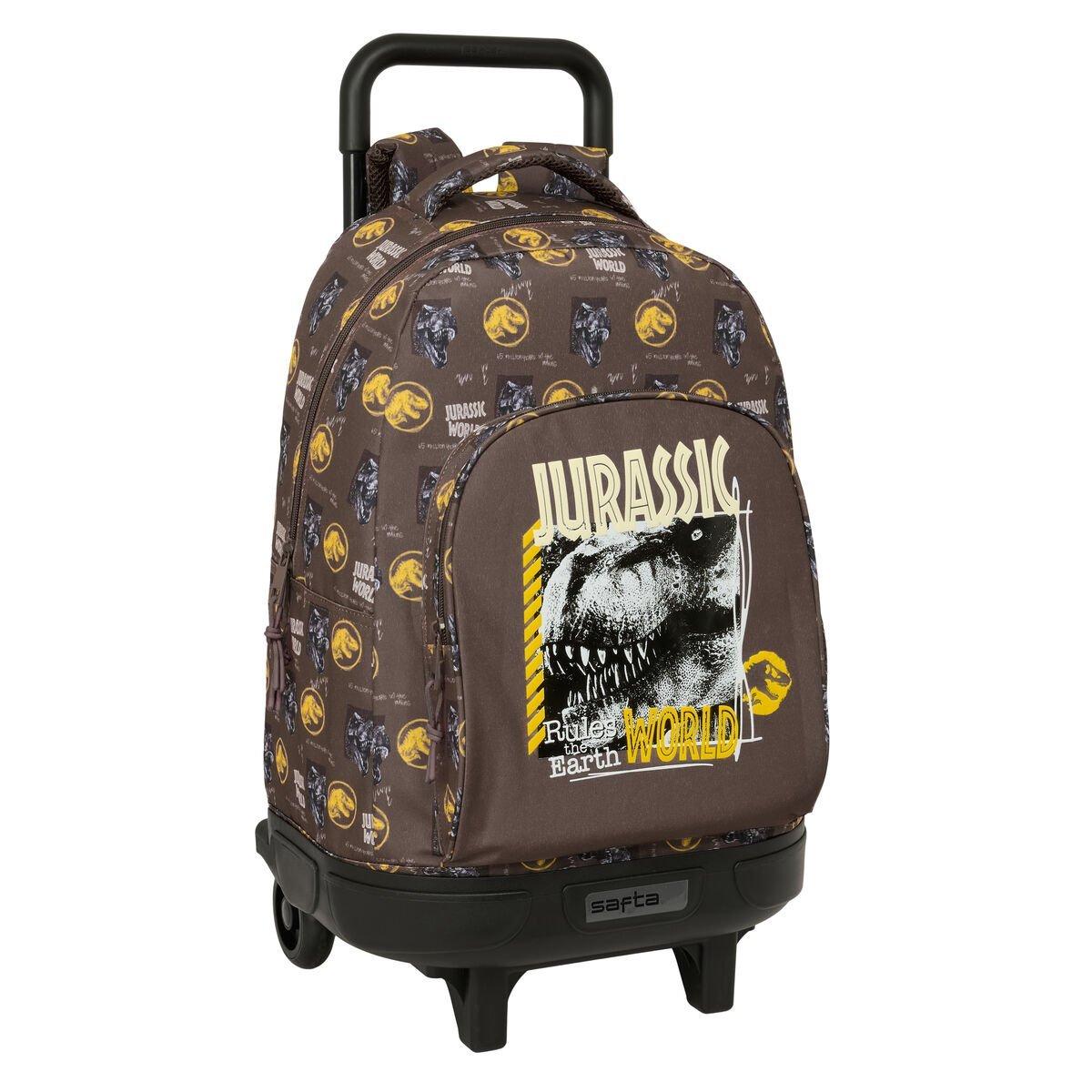 Mochila Escolar con Ruedas Jurassic World Marrón 33 x 45 x 22 cm