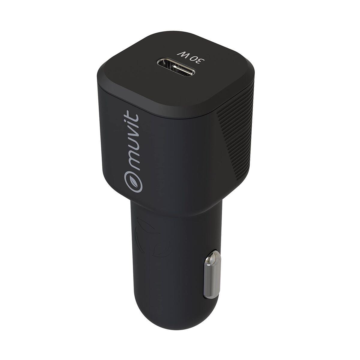 muvit for change cargador coche Tipo C PD 30W negro