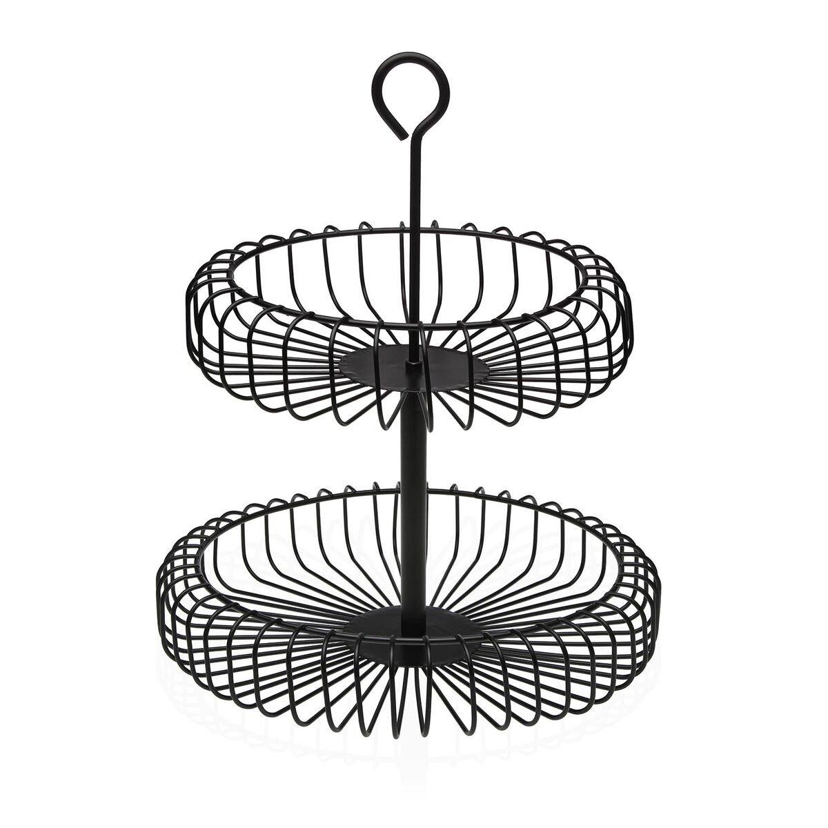 Frutero Versa Negro Metal Acero 32 x 37 x 32 cm