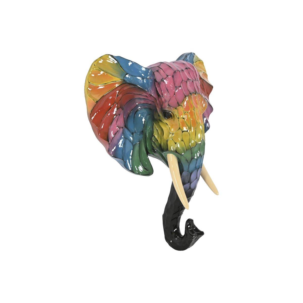 Decoración de Pared Home ESPRIT Multicolor Elefante Moderno 61,5 X 20 X 67 CM