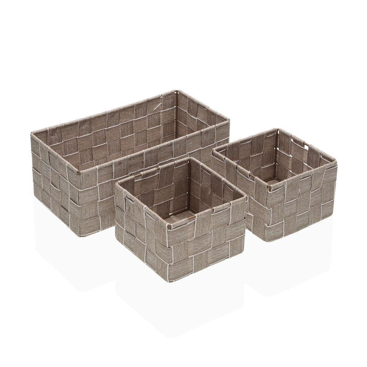Juego de Cestas Versa Paja Polipropileno Fibra de maíz 14 x 10 x 27 cm
