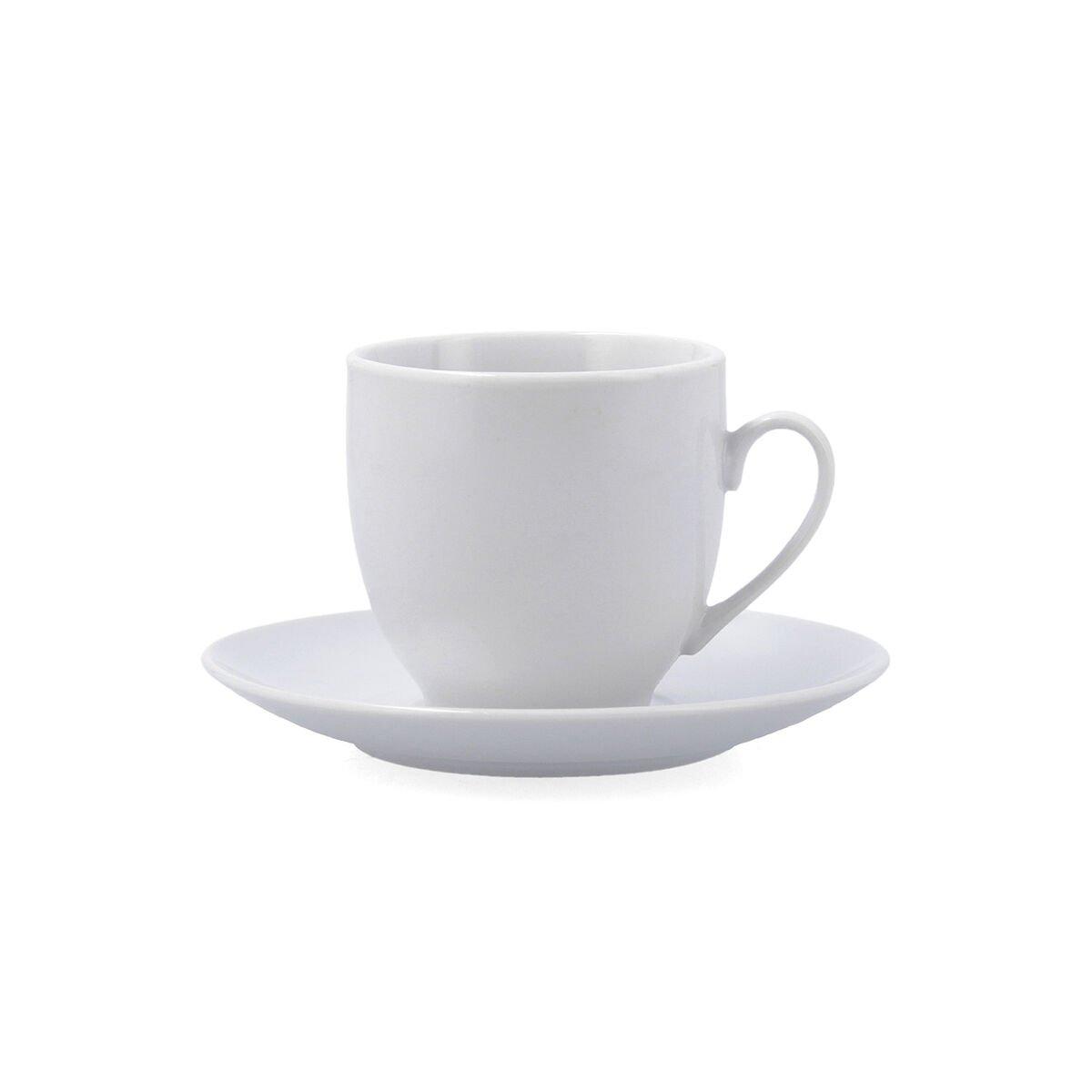 Taza con Plato Quid New Renova Blanco Cerámica 200 ml (6 Unidades)