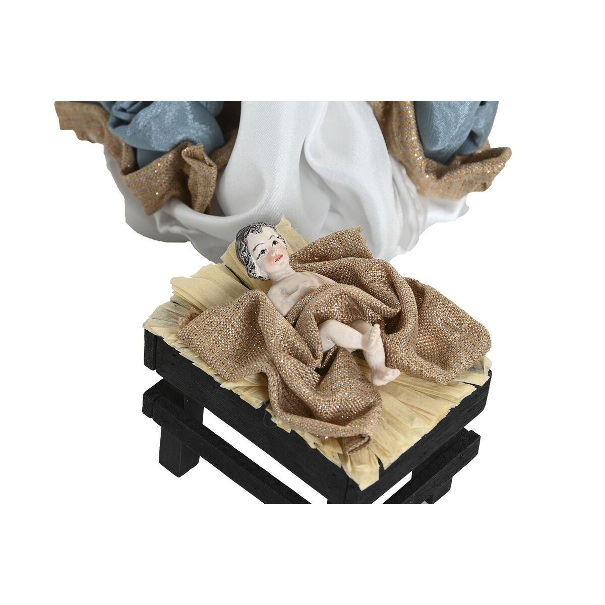 Belén de Navidad Home ESPRIT Azul Blanco 20 x 15 x 30 cm (9 Piezas)